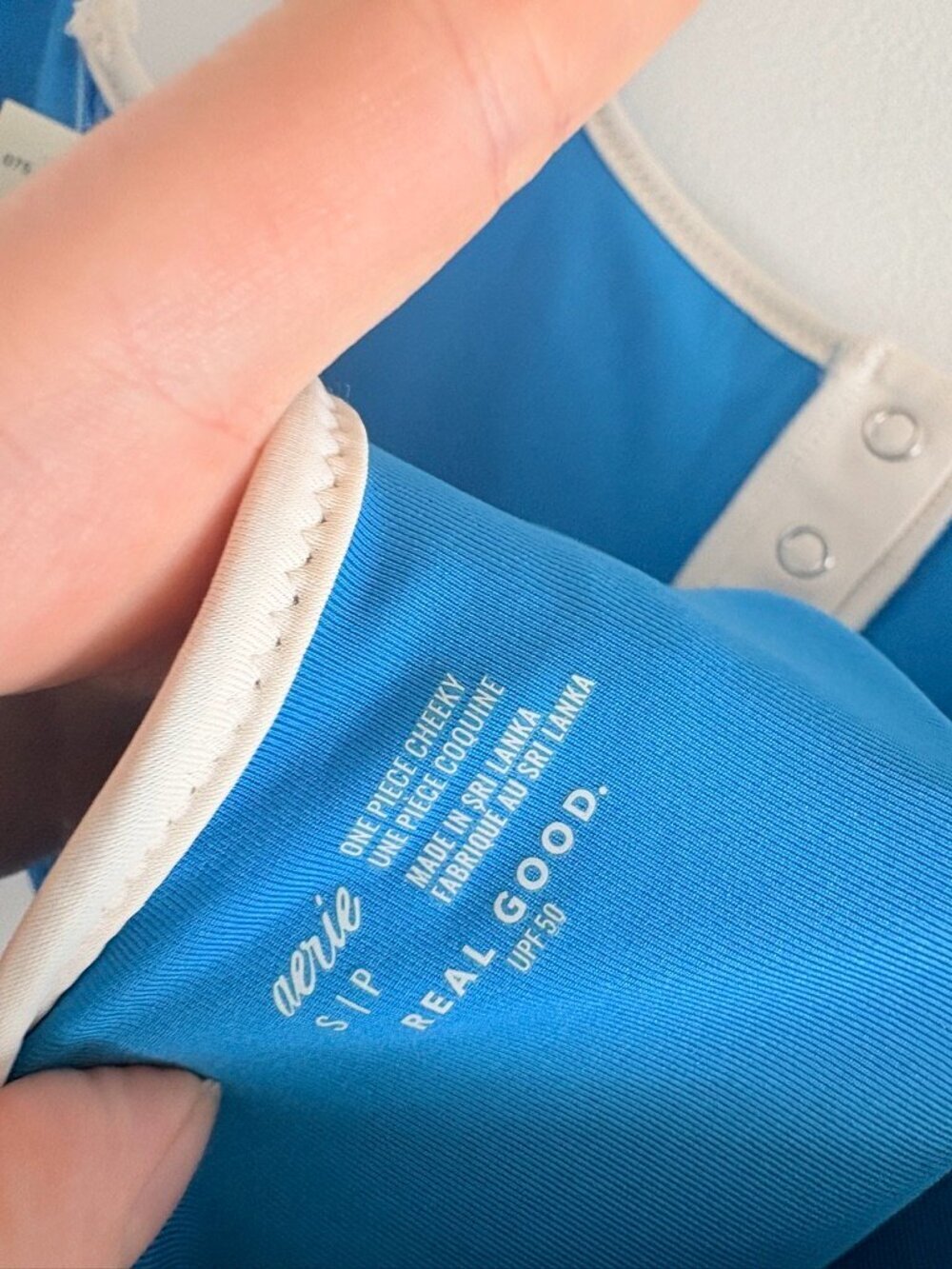 Aerie Wide Rib Henley Cheeky One Piece Swimsuit NWT Blue Size Small - Picture 7 of 7
